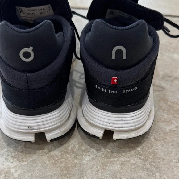 On Cloud Nova Running Men's Black and White Sneakers - Picture 6 of 8